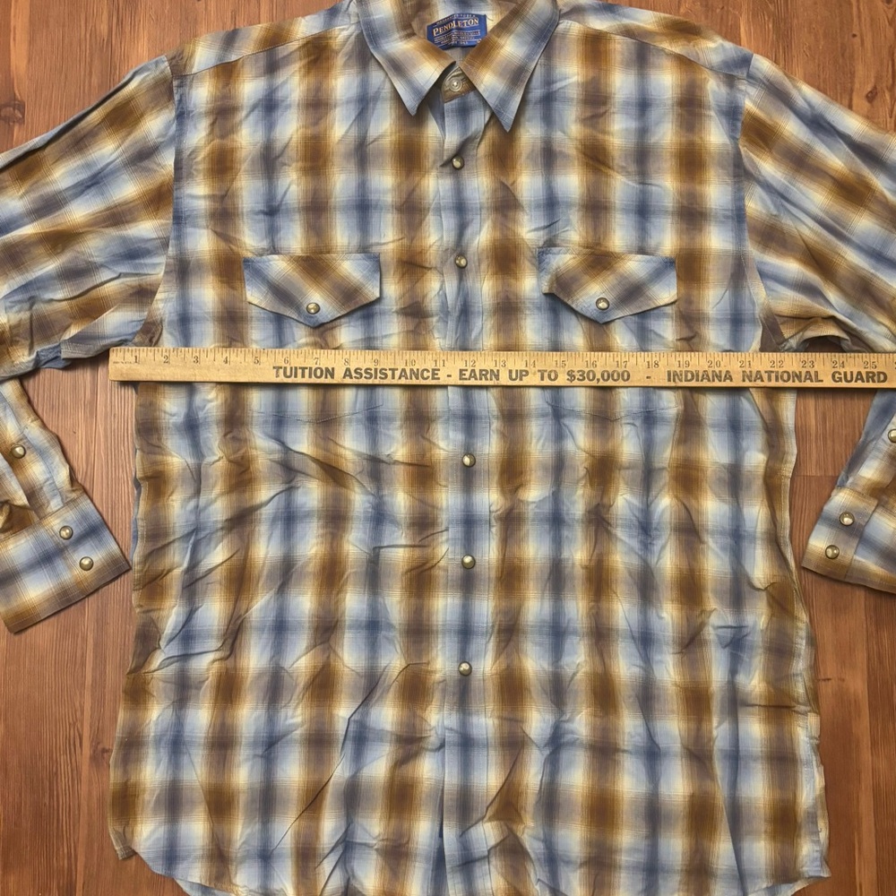 Pendleton Long Sleeve Light Blue Cotton Blend - image 6